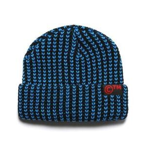 China Market Blue Black Beanie Unisex One Size Fits Most